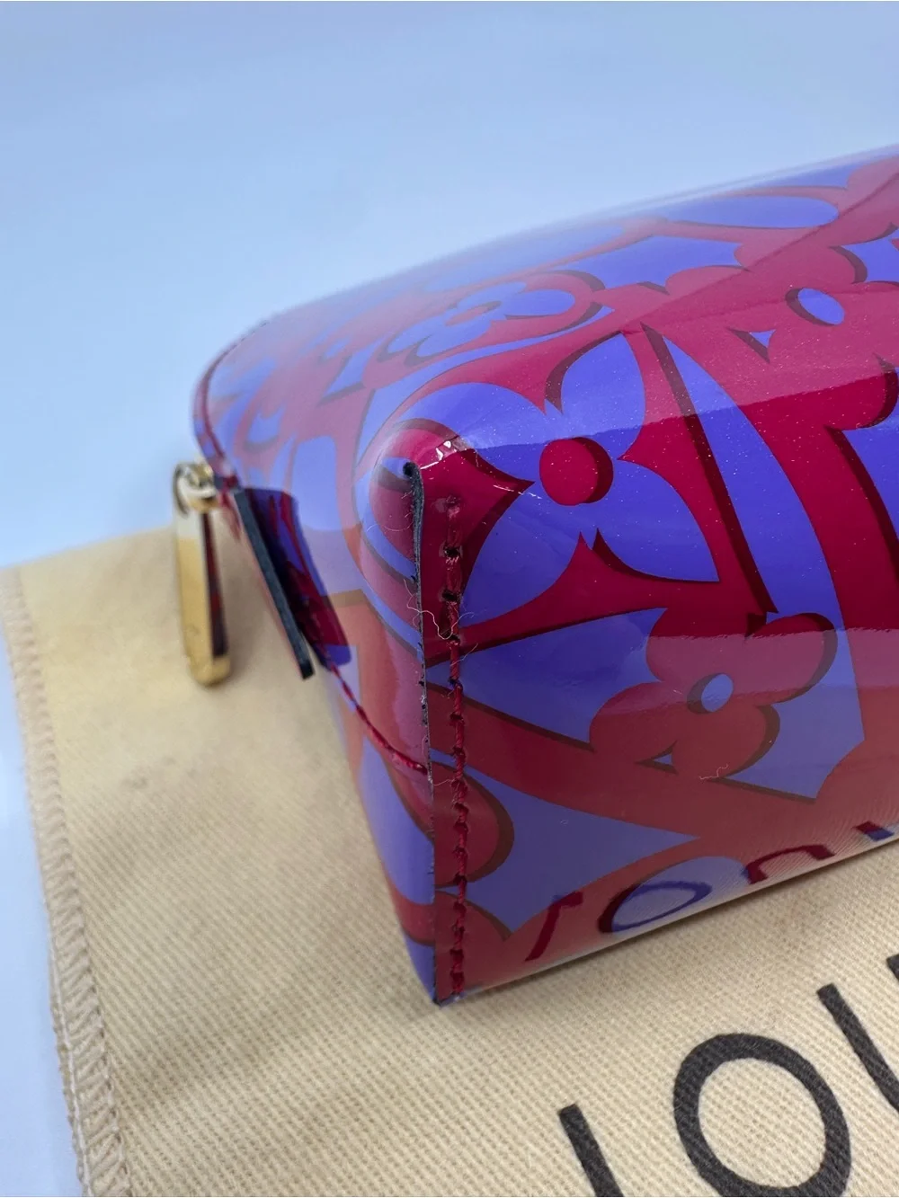 Louis Vuitton Red & Purple Monogram Cosmetic Pouch